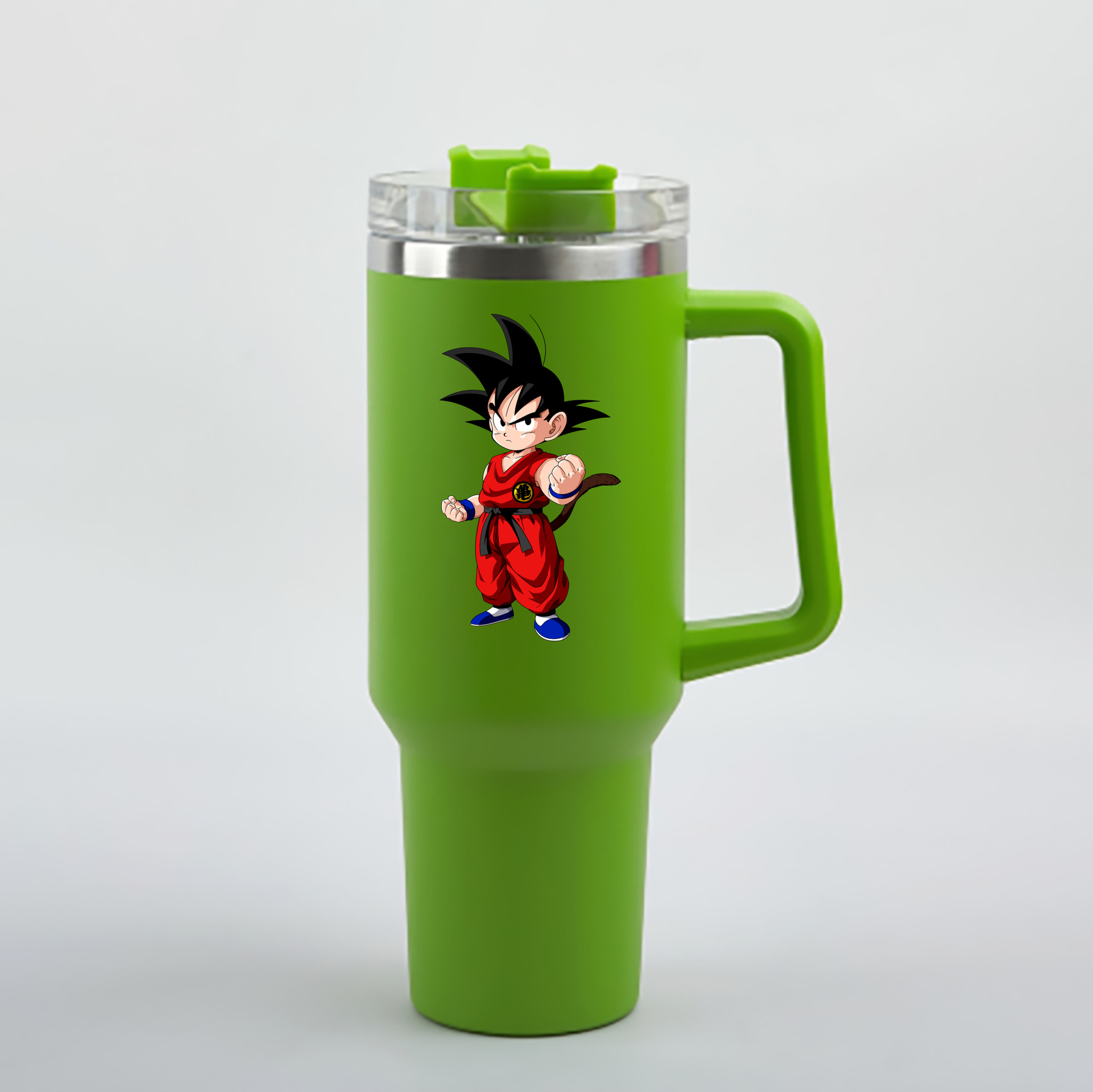 （画像用） ドラゴンボール 孫悟空（そん ごくう）Son Goku カカロット DRAGON BALL Kakarotto 1200mL車用タンブラー - クリスタルステッカー（プラスチックストロー付き）